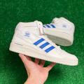 Adidas Shoes | Adidas Forum Mid Mens Casual Sneaker Shoes White Blue Gx1021 New Sz 9 | Color: Blue/White | Size: 9