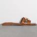 Zara Shoes | Flat Leather Sandal With Chain | Color: Brown | Size: 38