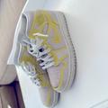 Nike Shoes | Nike Air Jordan 1 Mid Lx Basketball Shoes Womens Size 7.5 | Color: White/Yellow | Size: 7.5