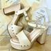 Anthropologie Shoes | Anthropologie Sarto Wally Heel Platform Sandal Wood Clog Pale Yellow | Color: White/Yellow | Size: 39/9