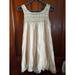 Free People Dresses | Free People One Dress Bohemian Hippie Off White Gold Trim Short Summer Clothes | Color: Gold/White | Size: Xsj