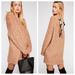 Free People Dresses | Free People Bon Bon Jumper Sweater Dress - Tan W/Floral Tie | Color: Tan | Size: Xs