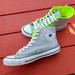 Converse Shoes | Converse Chuck Taylor All-Star Two Fold Double Tongue Hi Gray/ Neon Yellow Sz: 7 | Color: Gray/Green | Size: 7