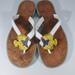 Coach Shoes | Coach Leather Lexie Women's 6 Sandals Flip Flops | Color: White/Yellow | Size: 6