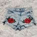 American Eagle Outfitters Shorts | American Eagle Outfitters Ae Floral Embroidery Shorts Size 8 Hi Rise Shortie | Color: Blue/Red | Size: 8