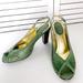 Anthropologie Shoes | Klub Nico Green Leather Heel | Color: Green | Size: 9