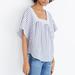 Madewell Tops | Madewell Women’s 100% Cotton Butterfly Top In Stripe Play Blue White Sz M (D183) | Color: Blue/White | Size: M