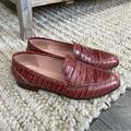 J. Crew Shoes | J. Crew Womens Leather Loafer Shoes Slip On Embossed Size 6 | Color: Orange/Pink | Size: 6