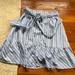 J. Crew Skirts | J. By J.Crew Size 6 Blue White Pin Striped Full Skirt Bow Tie Zipper Ruffle | Color: Blue/White | Size: 6