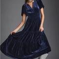 Anthropologie Dresses | Anthropologie Somerset Maxi Dress Velvet Edition Sapphire Blue Xxs Anthro New | Color: Blue | Size: Xxs