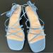 J. Crew Shoes | Light Blue J Crew Straps Sandler With Low Heel | Color: Blue | Size: 7.5