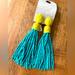 Anthropologie Jewelry | Anthropologie Turquoise Beaded Tassel Earrings. | Color: Blue/Yellow | Size: Os