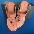 Coach Shoes | Coach Cassidy Leather Sandal In Melon | Slingback | Buckle | Flat | Color: Pink | Size: 7