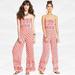 Free People Pants & Jumpsuits | Free People Vintage Tube Romper Jumpsuit Red Pattern Size Xs | Color: Red/White | Size: Xs