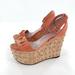 Gucci Shoes | Gucci Suede Studded Cork Wedge Horsebit Sandals | Color: Gold/Orange | Size: 6