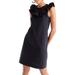 J. Crew Dresses | J Crew Ruffle Neck Black Shift Black Dress Size 12 | Color: Black | Size: 12