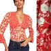 Free People Tops | Euc $88free People Floral Print Lady Bohemian Bell Sleeve Blouse Top | Color: Orange/Red | Size: Xs