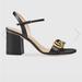 Gucci Shoes | Gucci Leather Mid Heel Sandal | Color: Black/Gold | Size: 12