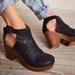 Free People Shoes | Free People Amber Orchard Clog Wood Platforms Black Leather Size 40 | Color: Black | Size: 40