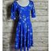 Lularoe Dresses | Lularoe Royal Blue Bicycle Print Women's A-Line Dress Sz Xl | Color: Blue | Size: Xl