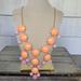 J. Crew Jewelry | J. Crew Pink Bib Bubble Chandelier Drop Statement Gold Necklace | Color: Gold/Pink | Size: Os