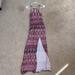 American Eagle Outfitters Dresses | Long Patterned Burgundy Dress | Color: Red/White | Size: Xxs
