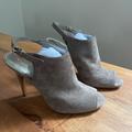 Coach Shoes | Coach "Lanora" Smoke Gray Suede Leather Peep-Toe Sling-Back Stiletto High Heel 9 | Color: Gray | Size: 9