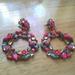 J. Crew Jewelry | J. Crew Jeweled Floral Wreath Earrings Watusi Pink Blue Gem Crystal Flower | Color: Blue/Pink | Size: Os