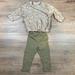 Jessica Simpson Matching Sets | Jessica Simpson Girls Outfit Set Sweater & Pants Size 18 Months Green Flowers | Color: Cream/Green | Size: 18mb