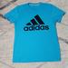 Adidas Shirts | Adidas Climalite Performance Bold Logo T-Shirt Sz M | Color: Black/Blue | Size: M