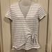 J. Crew Tops | J By J Crew Striped Wrap Front Top. Like New. Sz Small | Color: Black/White | Size: S