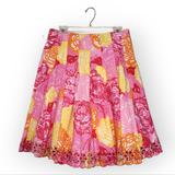 Lilly Pulitzer Skirts | Lilly Pulitzer Vintage Ingrid Winner's Circle Floral Pleated Eyelet Skirt Size 8 | Color: Pink/Yellow | Size: 8