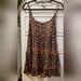 Brandy Melville Dresses | Brandy Melville Ruffle Cami Babydoll Dress Black And Red Boho Pattern Open Back | Color: Black/Red | Size: S