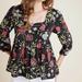 Anthropologie Tops | Anthropologie Dolan Square Neck Babydoll Top New Cherie Shirt Small | Color: Black | Size: S