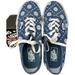 Vans Shoes | Authentic Vans Skate Shoes Blue & White Floral/ Skull Design Us W6.5/ Us M5 | Color: Blue/White | Size: 6.5