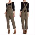 Free People Pants & Jumpsuits | Free People First City Linen Overall Jumpsuit Xs | Color: Green | Size: Xs