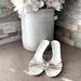 Gucci Shoes | Gucci Slide Sandal Heels | Color: Silver/White | Size: 8