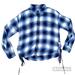 American Eagle Outfitters Tops | American Eagle Ahh-Mazingly Soft Boyfriend Flannel Women's Xs Blue White | Color: Blue/White | Size: Xs