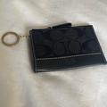 Coach Accessories | Coach-Zip Card Case W/Key Fob-Black Cc Logo | Color: Black | Size: Os