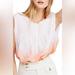 Free People Tops | Free People Womens Little Bit Of Something Ombre V-Neck Blouse | Color: Orange/Pink | Size: Xs