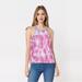 American Eagle Outfitters Tops | American Eagle S Pink Boho Tie Dye Racerback Sleeveless Muscle Tank Top | Color: Pink/White | Size: S