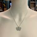 Coach Jewelry | Coach Pave Crystal Butterfly Pendant .925 Sterling Silver Necklace | Color: Silver | Size: 18” In Length