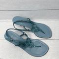 Coach Shoes | Coach Y2k Blue Suede Flowers Sandals Size 8.5 | Color: Blue | Size: 8.5