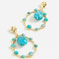 J. Crew Jewelry | J.Crew Olivia Semiprecious Stone Statement Earrings Dusty Shale Aqua Jadeite Nwt | Color: Blue/Gold | Size: Os