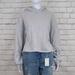American Eagle Outfitters Tops | Ae Fleece Cropped Hoodie In Gray - Nwt | Color: Gray/White | Size: S