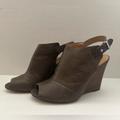 Coach Shoes | Coach Lindsay Peeptoe Wedge Bootie - 7.5 | Color: Gray/Green | Size: 7.5