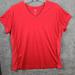 Adidas Tops | Adidas Women's Red Athletic Top Size Xl Vneck Short Sleeve | Color: Red | Size: Xl