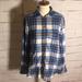 American Eagle Outfitters Tops | American Eagle Outfitters Boyfriend Fit Flannel | Color: Blue/Cream | Size: M