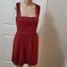 Urban Outfitters Dresses | Cooperative 2 Lace Yoke Mixed Media Squareneck Exposed Back Zip Dress Up | Color: Red | Size: 2