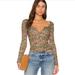 Free People Tops | Free People Ciara Printed Layering Top Nwt | Color: Red | Size: Xs